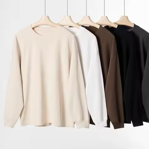 Zjaiss Women Female 300G Casual Tess 2026 New Long Sleeve T Shirts Lady Solid Basic White Black Kore