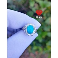 Permata Firus Iran Sky Blue Silver 925 Design Wanita