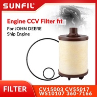 Engine CCV Filter With 2 Gasket CV15003 CV55017 WS10107 360-7166 Fit For JOHN DEERE Ship Engine