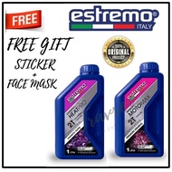 ESTREMO ITALY MOTO MAX 2T / HEAT PRO 2T LOW SMOKE WITH PERFUME BAU WANGI 1 LITTER 2 STROKE MOTOR OIL