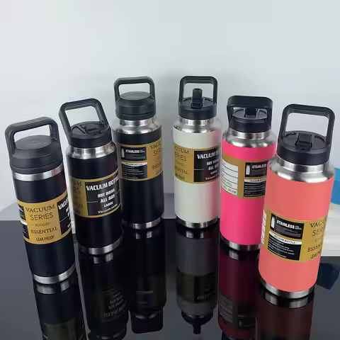 2 1100ml Thermos Cups, Sports Portable Cups, 2 1100ml Outdoor Cups, Two Types of Household Cups with