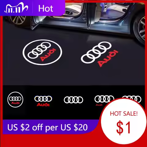 2025 Hot Car LED Door Logo Light Welcome Lamp for AUDI A5 A6L C5 A4L B5 B6 B7 B8 A1 A7 A8 Q7 Q5 Q3 A