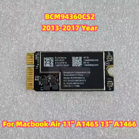 For Macbook Air 11" A1465 13" A1466 Bluetooth 4.0 Wireless Wifi Airport Card 2013-2017 Year  BCM9436