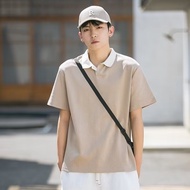 DX517 P25 Heavy Suede Short Sleeve American High Street T-Shirt Men Plus Size Half Sleeve