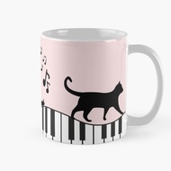 Cat and piano Coffee Mug