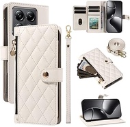 Generic Case for OPPO A77 4G/A77S 4G (Color: White) Crossbody STRAP Zip Wallet Leather Flip Back Cas