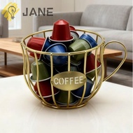 JANE Coffee Pod Holder, Hollowed-out Large Capacity Coffee Capsule Holder,  Creative Iron Coffee Cre
