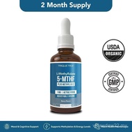 L-Methylfolate (1mg) Plus Methyl-B12 (300 Servings)- Active 5-MTHF Form, Organic Berry Flavor, Liqui