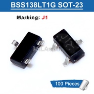 100pcs BSS138 SOT-23 BSS138LT1 BSS138LT1G SOT23 Marking J1 SMD 200mA/50V N-channel MOSFET new origin