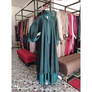 [READY STOCK MALAYSIA] ABAYA KEMBANG PAYUNG BERBUTANG KETIP DI DEPAN. ABAYA DUBAI CANTIK.