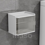 Inaso Tempat Tissu Toilet Kotak Tisu Gulung Gantung Tempel Wadah Box Tissue Dinding Kamar Mandi Mini