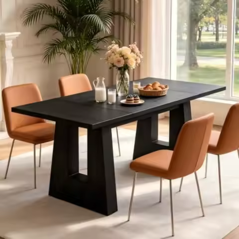 63" Dining Table for 4-6 People, Modern Kitchen Table