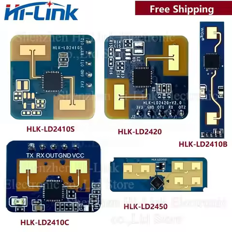 24G Free Shipping millimeter wave radar module supports photosensitive LD2410 LD2450 LD2420 LD2410S 