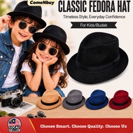 Kids Budak Boy Girl Fedora Hat Cap Summer Beach Straw Sun Hat Outdoor Beach Sunscreen Sun Parent-chi