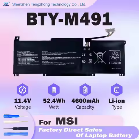 BTY-M491 Laptop Battery for MSI Modern 15 A10M A10M-028DE A10M-029 A10RAS A10RAS-076FR A10RAS-206IT 