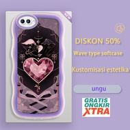 Casing hp OPPO A3X A3I A40 A40M A3 A3S A5 Pro A7 A5S A9 2020 A12 A12S A12E A91 F15 Love Gem Pattern 