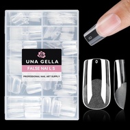 UNA GELLA Medium Square Gel Nail Tips Half Matte 312pcs Medium Square Gel Nails Full Cover False Acr