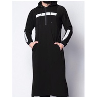 Korea Jubah Arab Lelaki Long Sweatshirt Lelaki Jubah Muslim Size Plus COD