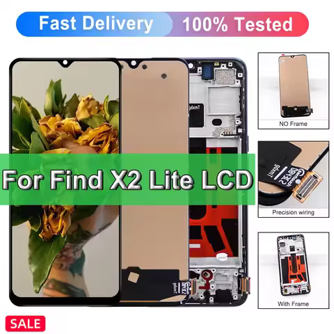 Screen for Oppo Find X2 Lite CPH2005 LCD Display Touch Screen with Frame, for Oppo Find X2 Lite Scre
