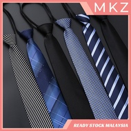 READY STOCK Lazy Zipper Neck Tie Men's Business Dress Wedding Groom Necktie Collar Ties Tali Leher