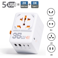 [op006] TESSAN 35W/65W/100W GaN Universal Travel Adapter with USB Ports Type C Fast Charging Power A