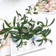 Fake olive branches, decorative branches, 10 olive branches 95cm long
