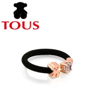 TOUS new silver ring, rose gold silver plated and steel Eklat ring, adorned with topaz bear pattern,