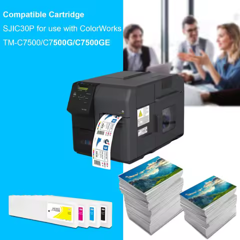 C7500G SJIC30P Compatible cartridge for Epson C7500G C7500GE printer With Label printer pigment ink 