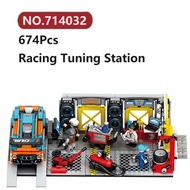 ✨Racing Tuning Station Building Blocks 674 Pcs SEMBO Block Car Bricks Toy Set