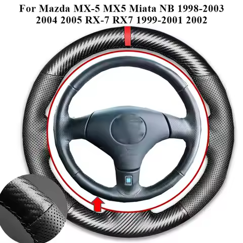Carbon Fiber Leather Car Steering Wheel Cover For Mazda MX-5 MX5 Miata NB 1998-2005 RX-7 RX7 1999-20