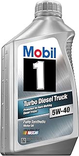 Mobil 1 122253 5W-40 Turbo Diesel Truck Synthetic Motor Oil - 1 Quart