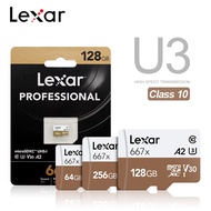 Lexar 667X Micro SD Memory Card A2 High Speed 100MB/S 256GB 128GB 64GB SDXC V30 Class 10 UHS-I U3 For 1080p Full-HD 3D 4K Video