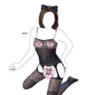 Body Stocking Lingerie Premium Transparent Black Motif Night Gown BS49