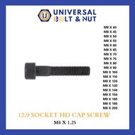 (M8) 12.9 SOCKET HEAD CAP SCREW / SCREW ALLEN KEY (BLACK OXIDE) DIN912 (HALF THREAD) (SIZE: 90-200)