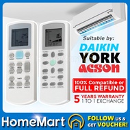 Daikin York Acson Aircon / Air-con / Aircond / Air Conditioner Remote Control