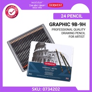 [Weststar TAS] Derwent Graphite Pencil Graphic Drawing Pencil , Sketching Pencil 9B to 9H, Tin of 24