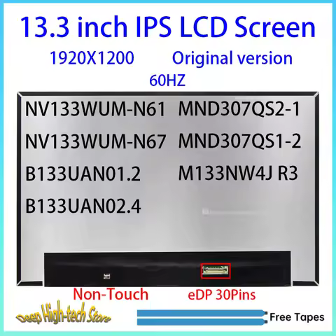 13.3 Inch Laptop LCD Screen NV133WUM-N61 For Lenovo ThinkPad L13 X13 Gen 3 Gen 4 Gen 5 Display Matri