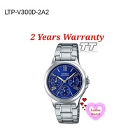 Original Casio [2YEARS WARRANTY] Ladies LTP-V300D-2A2 Youth Dress Multi Hand LTP-V300D V300D LTP-V300D-2 V300 LTPV300D