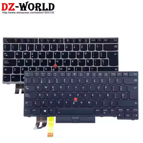 ES Spanish Backlit Keyboard for Lenovo Thinkpad E480 E485 E490 E495 T480S L480 T490 T495 L390 L380 Y
