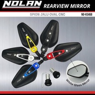 Nolan Universal Cnc Gold Glass Oval Spoke Mirror