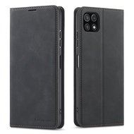 XICCI สำหรับ Samsung A22 5G กรณีคุณภาพสูงกระเป๋าสตางค์ธรรมดาหนังพลิกแม่เหล็กกระเป๋าโทรศัพท์กับเคสโทรศัพท์มือถือผู้ถือ