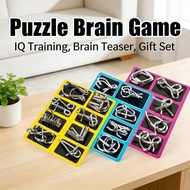 Puzzle 8pcs Brain Teaser IQ Game Metal Wire Unlocking Toy Gift Set Puzzle Metal Mind
