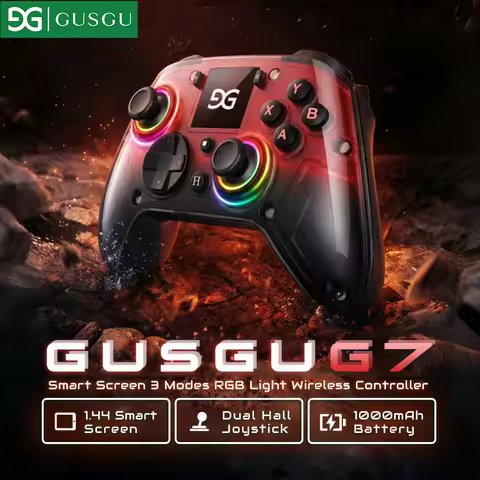 GUSGU G7 1.44-inch Smart Screen Wireless Controller 3 Modes for Switch PS4 IOS Android TV PC Tesla G