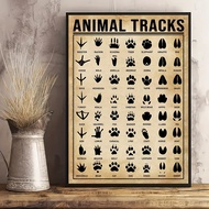 1 Piece Retro Retro Animal Footprint Chart Mural-Very Suitable for Home Decoration and Room Decorati
