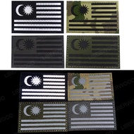 Malaysia Tactical  Embroidered Flag Infrared Reflective Badge Cloth Sticker Clothes Sticker Military