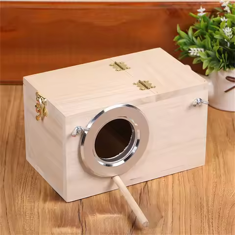 Pet Bird House Parakeet Nest Box Bird House Budgie Wood Breeding Box For Lovebirds Parrotlets Mating