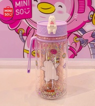 Bình Đựng Nước Bằng Nhựa MINISO Thuộc bộ sưu tập WE BARE BEARS Dung Tích 300ML