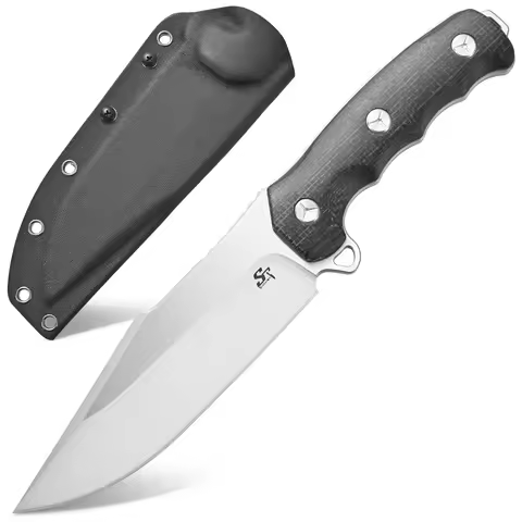 Sitivien ST30 Fixed Blade Knife Sleipner Brushed Steel Blade Micarta Handle Full Tang EDC Fix Knifes