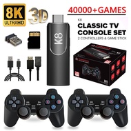 K8 Game Stick 64G/128G 4K Retro Console 40000+ Games Dual 2.4G Controllers HDMI Plug & Play