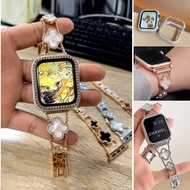 Luxury Diamond Clover Strap For Apple Watch Strap and Bling Cover For Apple Watch Case Metal  i Watc
